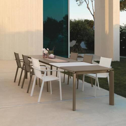 Set da Pranzo in Alluminio Talenti Milo con Tavolo da Pranzo Estendibile 160-215×95 e 6 Sedie per Esterno da Pranzo Soluzioni per esterni